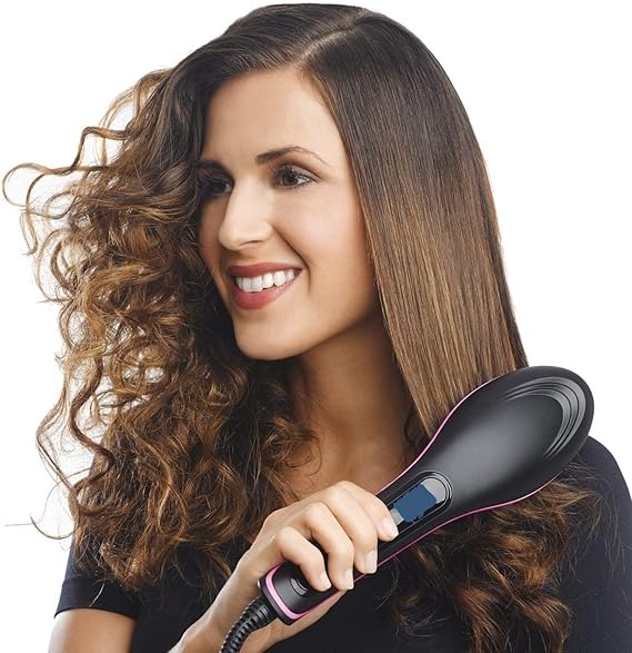 Szentpeter Simply 2 in 1 Hair Curler and Straightener Brush - Image 2